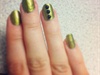 Gold and Black Studded Nail Art Design