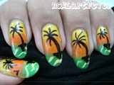 Tropical sunset nails !