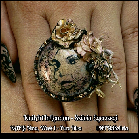 I made a little additional item as well to these Beyonce inspired customized nails. :) The ring was made sculpting from acrylic powder. All part is handmade. Don't forget to follow me on instagram.com/nailartinlondon to see the whole process. I hope you'll like it. :) And you can see there more Beyonce inspired nail designs as well...