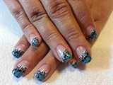 LCN turquoise nail art
