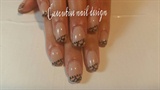 Opi gel polish Mani with hand painted lace design 