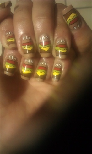 Cheeseburger nails