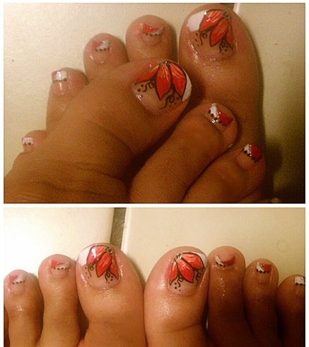 Red Flower on Toes