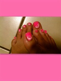 Neon Pink with Tiny Flowers on Toes