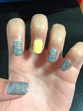 Grey and Yellow Nails with Flexes