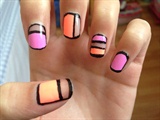 Bright and Colorful Negative Space Nails