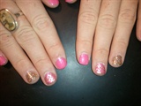 Pink and Gold Chevron