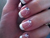 French Manicure with Flower