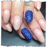 Blue Diamonds Nude Nails