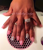 Cover Pink Acrylic &amp; Bling ✨💖💎💅🏽