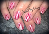 Candy Cane Nails (Hand painted)