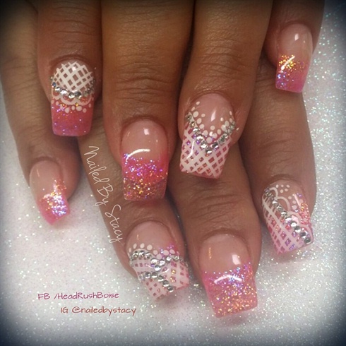 Pink Lace Nails 