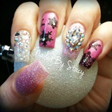 pink Snowflake nails