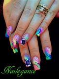 Funky Neon Nails