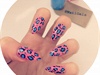 pink and blue animal print nails
