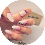 pastel ombre animal print nails