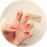 red triangle on nude nails