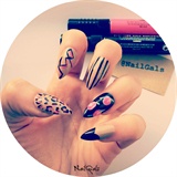 mix and match nude pink black nails