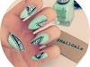 mint green animal print nails