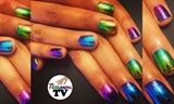 Rainbow nail foil nails