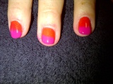 orange and pink fade