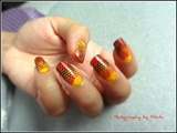 Sponge shading with stamping sunset nail