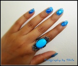 Stamped turquoise nails !!!!