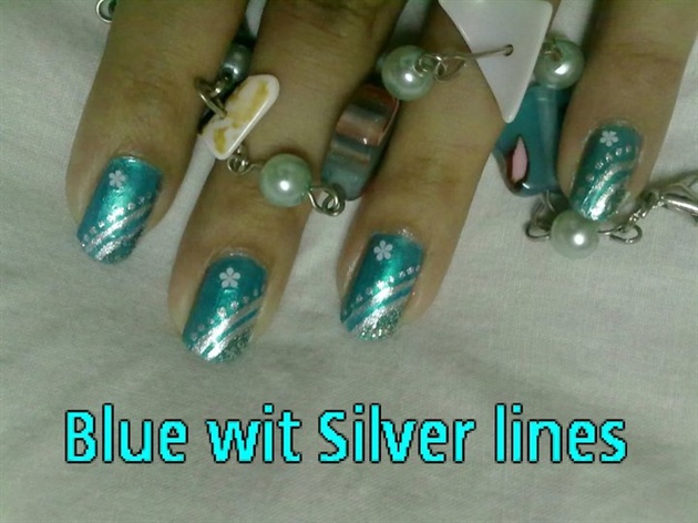 abstract blue nails