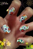floral pop art nails