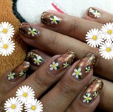 bronze floral nails