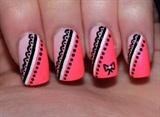 Pink Bow Nail Art