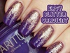 Purple-Gold Gradient Nail Art
