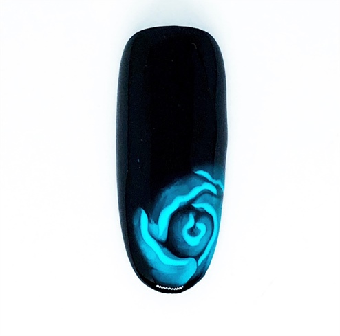 Top the nail with one coat of blue Glass Gel, and cure.