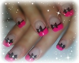 pink with black bows