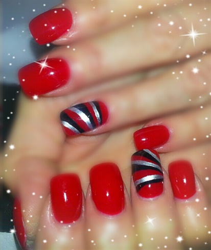red black and silver stripe