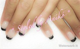 Black-Glitter French-Look Nails