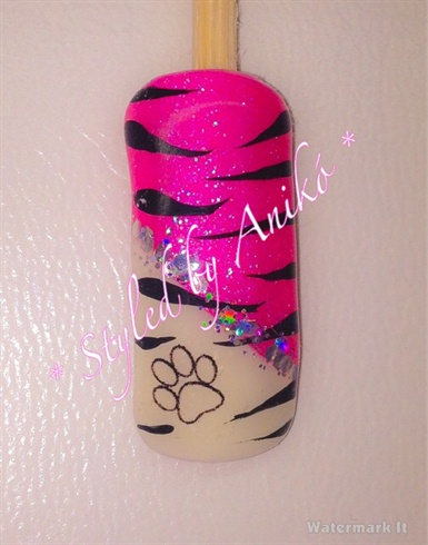Pink-Tiger Nails
