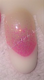 Nailart Pattern / French on Pink-Glitter