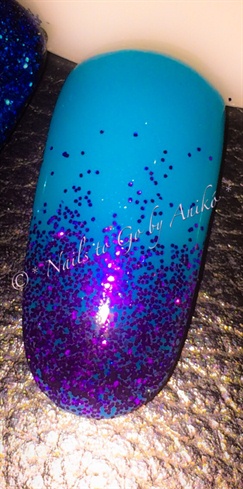 Purple-Glitter Ombre On Turquoise 