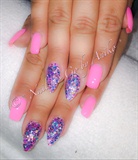Nein Baby Pink With Multi-Color Glitter 