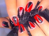 Red &amp; Black Crazy Nails