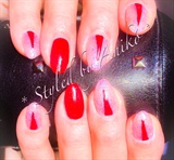 Pink &amp; Red - Snake-Eyes Styled-Nails