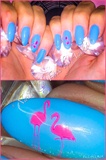 Miami-Nails with Pink-Flamingos