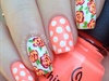 Summer Floral and Polka Dot Nails