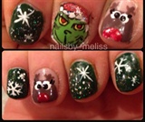 Christmas designs on short nails!