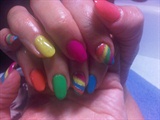 My rainbow coloured Gel Nails