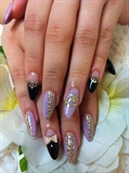 black and Purple Nails 