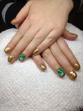 Gold with green accent