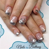 Silver tips with rhinestone accents