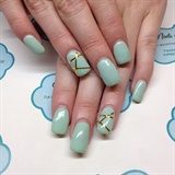 Mint with gold striping tape accent